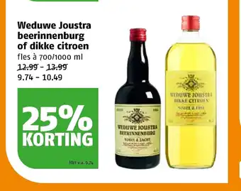 Poiesz Weduwe Joustra beerinnenburg of dikke citroen fles a 700/1000 ml aanbieding