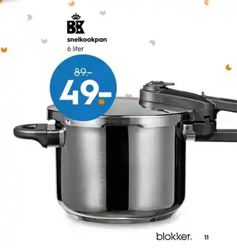 Blokker Snelkookpan 6 liter aanbieding