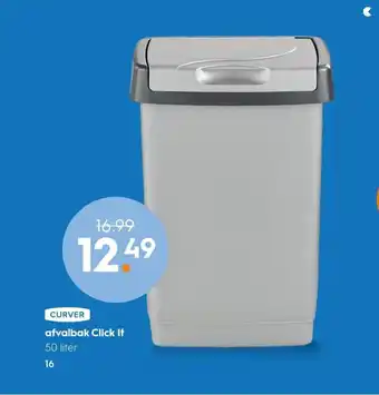 Blokker Afvalbak Click It 50 liter aanbieding