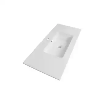 Sanitairwinkel.nl Saniclass Pisa meubelwastafel 100x2x45.7cm met overloop 1 wasbak 1 kraangat Keramiek Wit TWEEDEKANS aanbieding