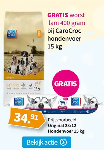 Plein.nl bij carocroc hondenvoer 15 kg aanbieding
