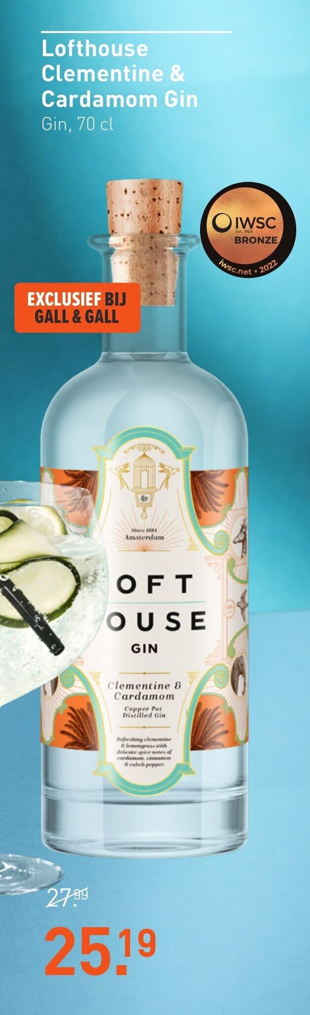 Lofthouse clementine & cardamom gin 70 cl aanbieding bij Gall & Gall