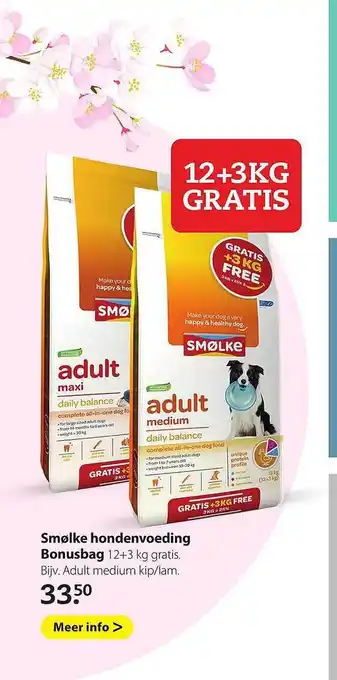 Pets Place Smølke hondenvoeding bonusbag aanbieding