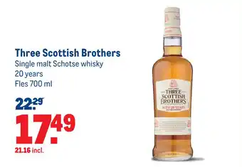 Makro Three Scottish Brothers 700ml aanbieding