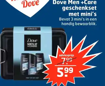 Trekpleister Dove men +care geschenkset met mini's aanbieding