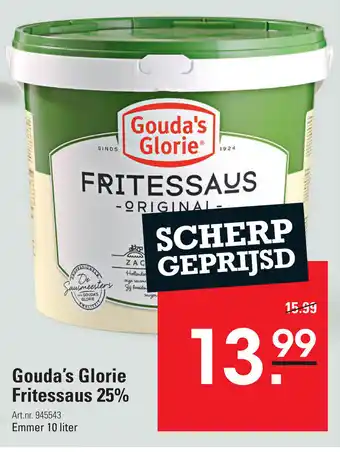 Sligro Gouda's glorie fritessaus 25% 10 liter aanbieding