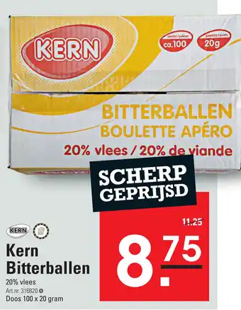 Sligro Kern bitterballen doos 100 x 20 gram aanbieding
