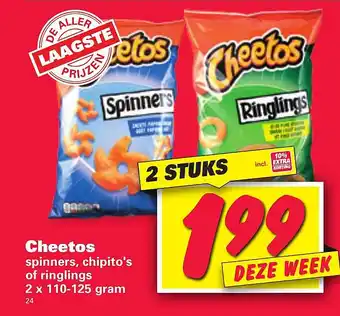 Nettorama Cheetos 2x110-125 gram aanbieding