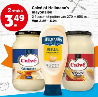 Hoogvliet Calvé of hellmann's mayonaise 270-650 ml aanbieding