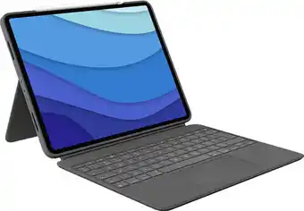 Coolblue Logitech Combo Touch iPad Pro 12.9 inch (2021/2020) Toetsenbord Hoes QWERTY Grijs aanbieding