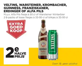 Jumbo Veltins, warsteiner, krombacher, guinness, franziskaner, erdinger of alfa pils aanbieding