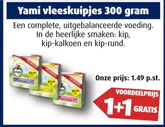 Huisdier Voordeelshop Yami vleeskuipjes 300 gram aanbieding