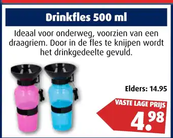 Huisdier Voordeelshop Drinkfles 500 ml aanbieding