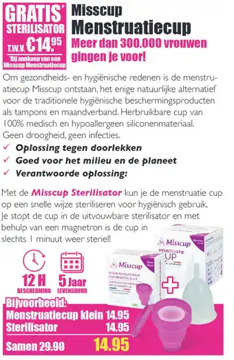 Gezond & Wel Misscup menstruatiecup aanbieding