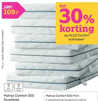 Leen Bakker Matras comfort 300 mc souplesse aanbieding