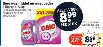 Kruidvat Omo wasmiddel en waspoeder 4,73 kg aanbieding