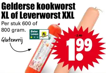 Dirk Gelderse kookworst xl of Leverworst xxl aanbieding