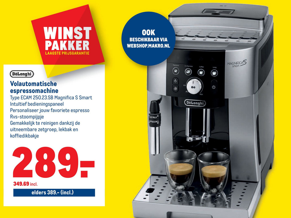 Volautomatische espressomachine aanbieding bij Makro