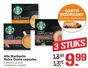 CoopCompact Starbucks Dolce Gusto capsules 3*12st aanbieding