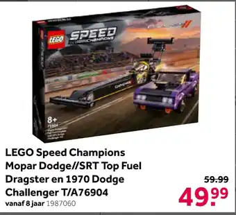 Intertoys LEGO speed champions mopar dodgel/srt top fuel dragster en 1970 dodge challenger t/a76904 aanbieding