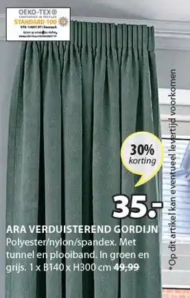 Jysk ARA VERDUISTEREND GORDIJN aanbieding