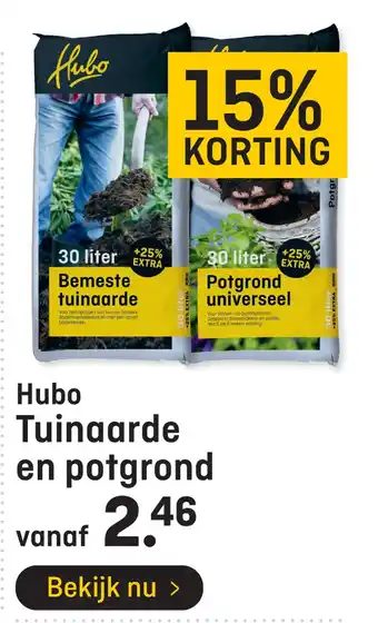 Hubo Hubo tuinaarde en potgrond aanbieding