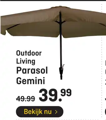 Hubo Outdoor living parasol gemini aanbieding