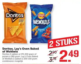 Coop Doritos, Lay's Oven Baked of Wokkels aanbieding