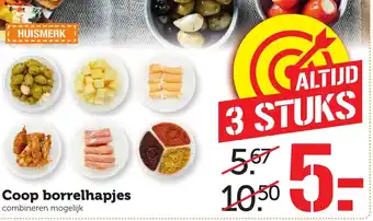 Coop Coop Borrelhapjes 3st aanbieding