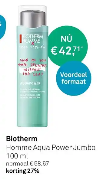 Mooi parfumerie Biotherm Homme Aqua Power Jumbo 100ml aanbieding