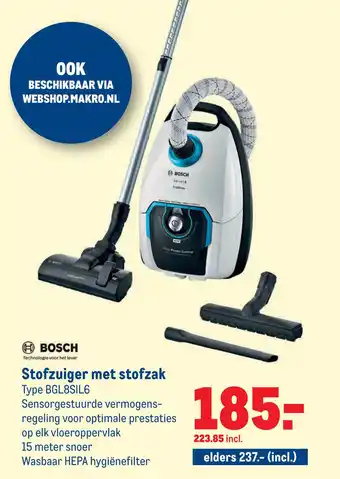 Makro Stofzuiger met stofzak aanbieding