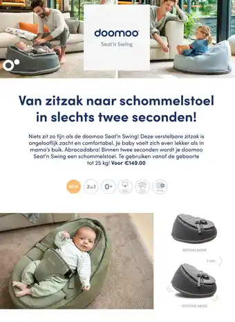 Baby & Tiener doomoo Seat'n Swing aanbieding