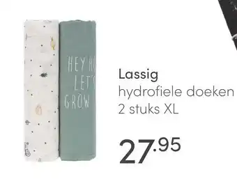 Baby & Tiener Lassig hydrofiele doeken 2 stuks XL aanbieding