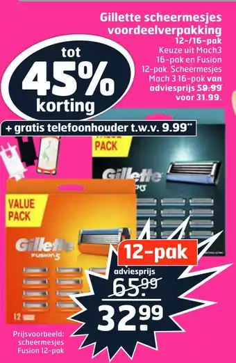 Trekpleister Gillette scheermesjes voordeelverpakking aanbieding