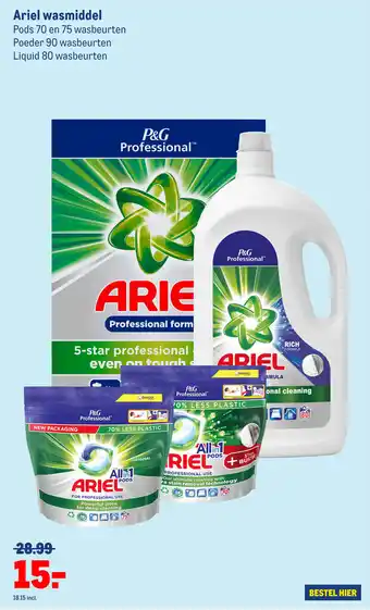 Makro Ariel wasmiddel aanbieding