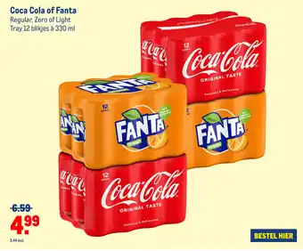 Makro Coca cola of fanta 330 ml aanbieding