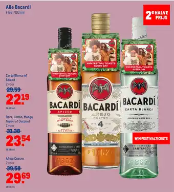 Makro Bacardi 700 ml aanbieding