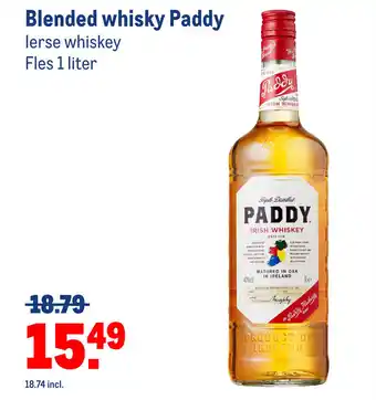 Makro Blended whisky paddy 1 liter aanbieding