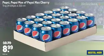 Makro Pepsi, pepsi max of pepsi max cherry 330 ml aanbieding