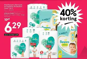 Etos Alle Pampers Harmonie En Premium Protection Maat 1 En 2 40% Korting aanbieding