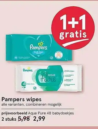 Etos Pampers Wipes 1+1 Gratis aanbieding