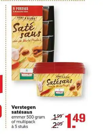 Coop Verstegen Satésaus aanbieding