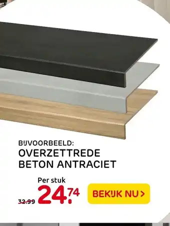 Praxis Overzettrede Beton Antraciet aanbieding