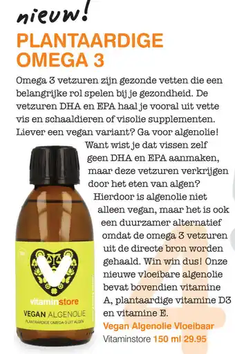 Vitaminstore VitaminStore Vegan Algenolie Vloeibaar 150ml aanbieding