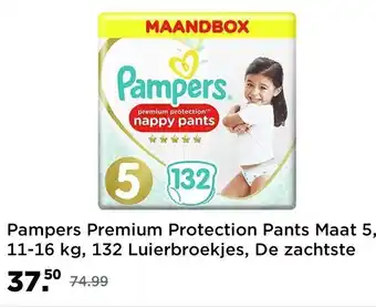 Amazon Pampers Premium Protect, Maat 5, 132 Luiers aanbieding