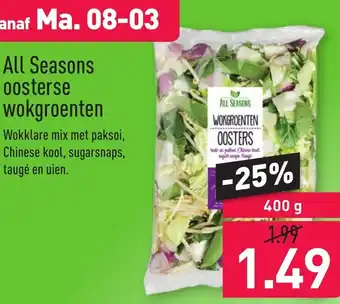 ALDI All Seasons oosterse wokgroenten 400 g aanbieding