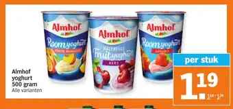 Albert Heijn Almhof yoghurt 500 gram aanbieding