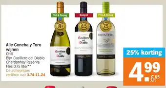 Albert Heijn Concha y toro wijnen 0.75 liter aanbieding