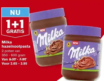 Hoogvliet Milka hazelnootpasta 350-600 gram aanbieding