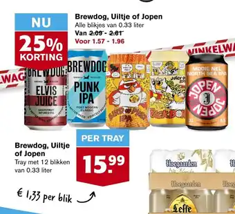 Hoogvliet Brewdog, uiltje of jopen 0.33 liter aanbieding